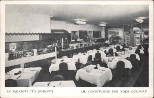 Sarasota Florida FL Johnny's Air Conditioned Restaurant Vintage Postcard