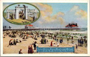 Postcard Heinz Ocean Pier and Beach in Atlantic City, New Jersey~139169