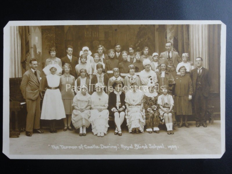 THE ROYAL BLIND SCHOOL Perform THE TERROR OF CASTLE DARING c1929 RP Postcard