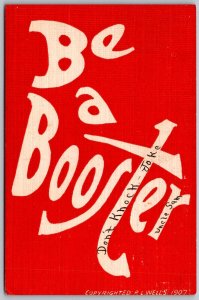 Be A Booster 1908 P.L. Wells Message Postcard President Taft Campaign