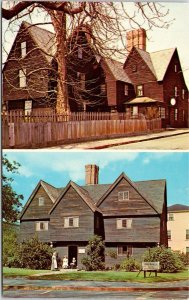 House Of Seven Gables & Witch House Salem Mass Multi View Chrome Postcard