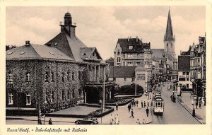Bahnhofstrabe mit Rathaus Unna Westf Germany Writing on back 