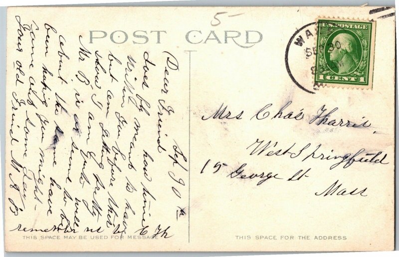 View of Pumping Station, Ware MA Vintage Postcard U05