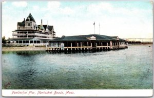 Pemberton Pier Nantasket Beach Massachusetts MA Building Ocean View Postcard