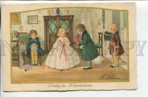 461953 Pauli EBNER Kids Congratulatory Visits SPITZ Dog Victorian fashion #2469