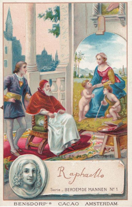 Raphael Italy Renaissance Painter Printed Signed Bendorps Postcard Trade Card