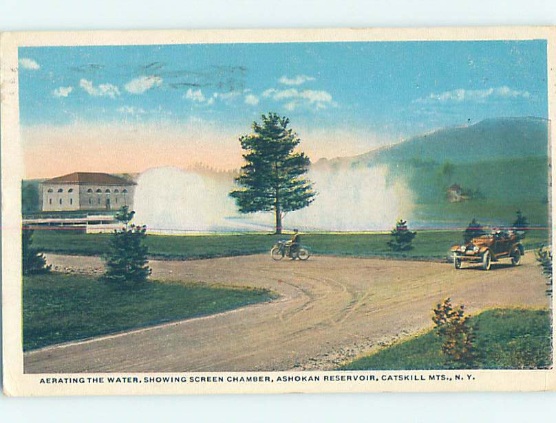 1930's Reservoir LUCKY SWASTIKA ON BACK OF POSTCARD Shokan & Woodstock NY AD7127 United States