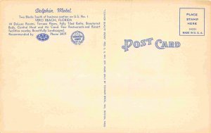 Dolphin Motel Vero Beach Florida linen postcard
