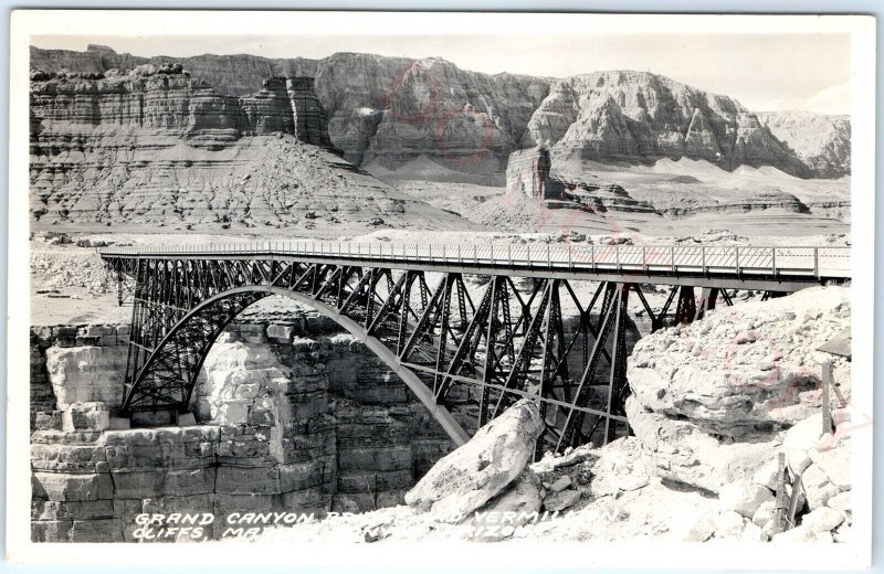 c1930s Marble Canyon, AZ RPPC Grand Bridge Vermillion Real Photo Postcard A92