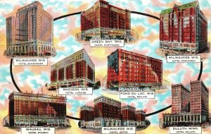 Fireproof Schroeder Hotels Offices Milwaukee Wisconsin WI Vintage Postcard 1931