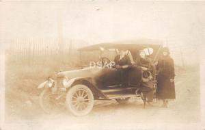 A20/ Automobile Real Photo RPPC Postcard c1910 Man Women Dressed Up 7