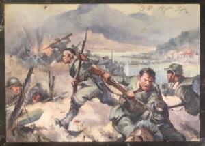 Mint Fascist Italy picture postcard WW2 38 InfAntry Regiment Ravenna War Scene