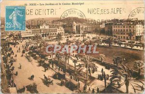 Old Postcard Nice Gardens and the Municipal Casino