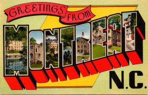 North Carolina Greetings From Montreat Large Letter Linen