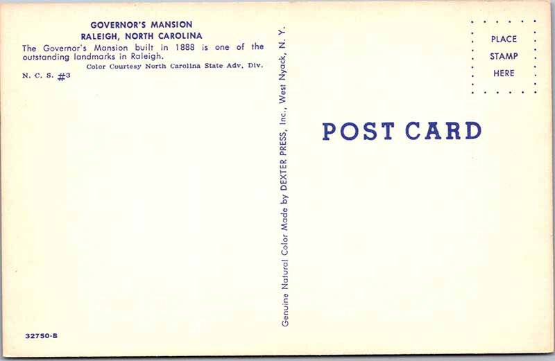 Postcard HOUSE SCENE Raleigh North Carolina NC AL5966