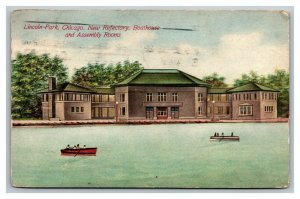 Vintage 1912 Postcard Lincoln Park New Refectory Boathouse Chicago Illinois