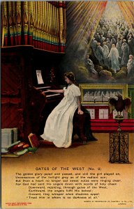 Vtg 1909 Gates Of The West Bamforth Song Card 2 Postcard