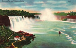 Vintage Postcard 1930s General View of Niagara Falls Real Triumph Ontario Canada