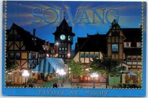 M-50286 Shopping Night Tivoli Square Clock Tower Inn Restaurants Gift Shops