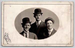 Ashton Illinois Three Handsome Men Nelson Schmidt Lauren Iowa Postcard Z28