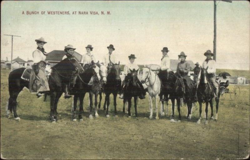 Nara Visa NM Cowboys & Cowgirls c1910 Used Postcard jrf 