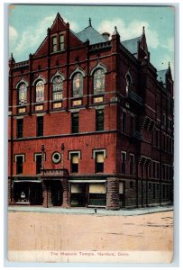 1919 The Masonic Temple Hartford Connecticut CT Litho-Chrome Posted Postcard 