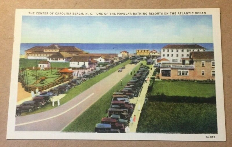 VINTAGE UNUSED LINEN PENNY POSTCARD CAROLINA BEACH N.C.