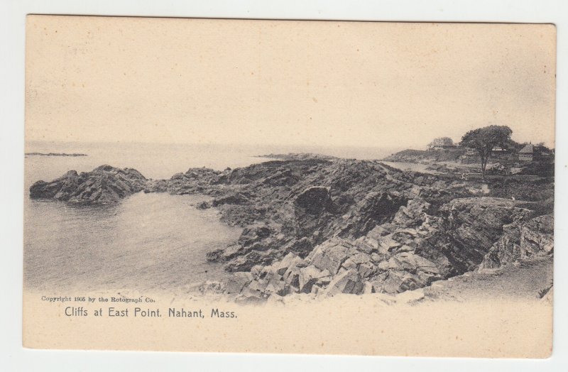 P2161 old postcard cliffs at east point nahant mass, houses &  waterview unused