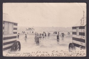Vintage Postcard Belgium Blankenberge Sea Beach
