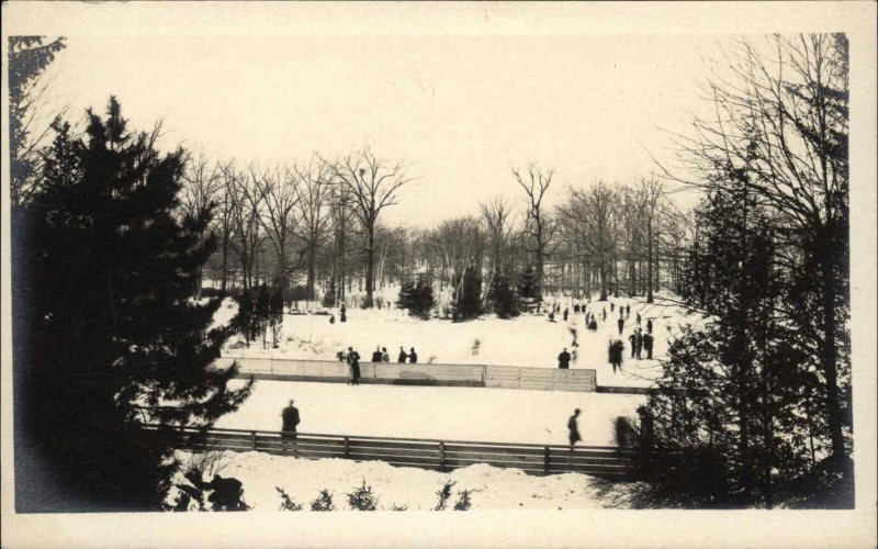 Hartford CT Connecticut Park Ice Skating Rink c1910 Real Photo Postcard