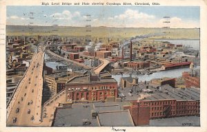High Level Bridge, Flats Cleveland, Ohio OH Postcard
