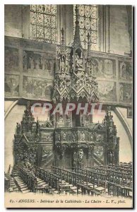 Old Postcard Angers Interior of the Cathedral The Pulpit
