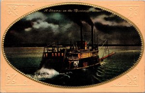 Postcard A Steamer on the Mississippi River