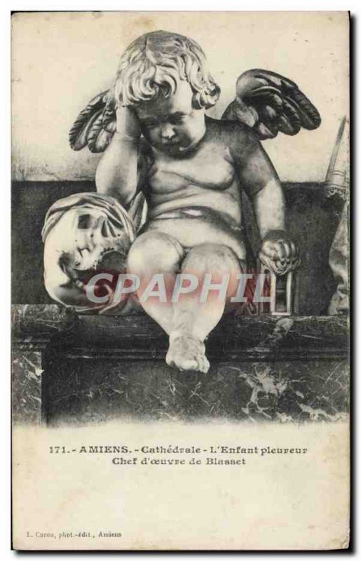 Old Postcard Amiens L & # 39Enfant Weeping Blasset