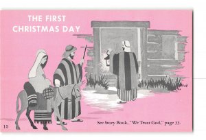 Religious Vintage Advertisement Postcard We Trust God The First Christmas Day