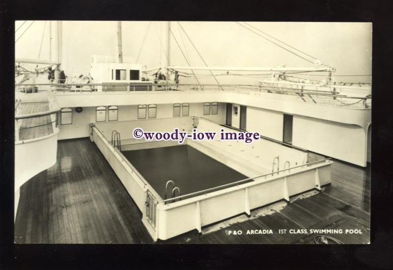 LS1349 - P&O Liner - Arcadia - 1st Class Swimming Pool - postcard