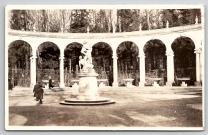 France Versailles Palace La Colonnade Grove Garden Fountain RPPC Postcard B34