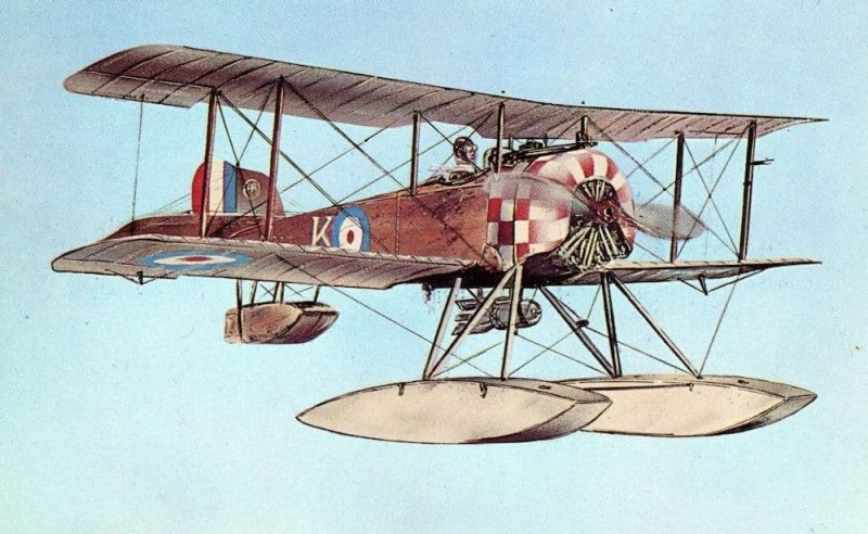 Sopwith Pup WW1 Aircraft With Floats Rare 1970s Fidelity Postcard