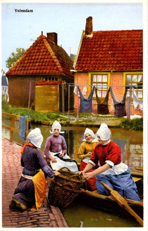 Netherlands - Volendam. Women at Canal