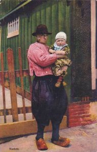 Netherlands Marken Father & Son In Local Costume 1914