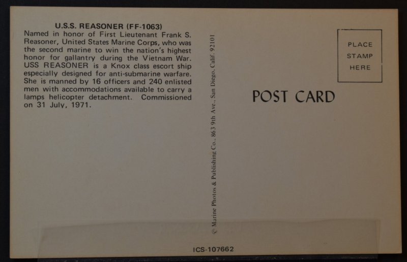 US Navy Ship - U.S.S. Reasoner [FF-1063]