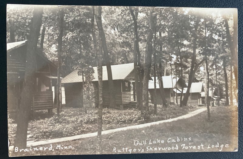 Mint USA Real Picture Postcard Gull Lake Cabins Ruttgers Sherwood Forest Lodge