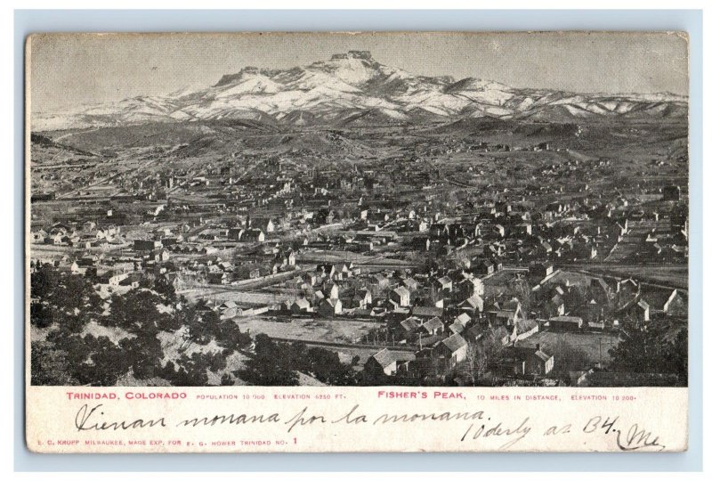 1900-06 Birds Eye View Trinidad, Co Postcard F150E