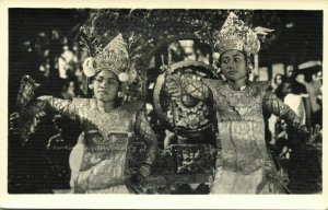 indonesia, BALI, Beautiful Girls Legong Dancers (1950s) RPPC Postcard