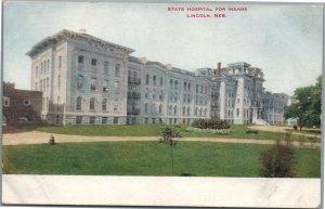 LINCOLN NE STATE HOSPITAL FOR INSANE ANTIQUE POSTCARD