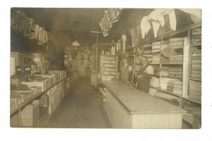 Henning MINNESOTA RP 1907 INTERIOR GENERAL STORE nr Wadena Battle Lake Vining