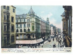 Friedrichstrasse Berlin Germany Vintage  Antique  Postcard 1903