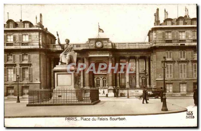 Old Postcard Paris Place du Palais Bourbon