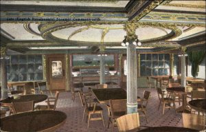Steamer Steamship Commonwealth Interior Renaissance Caf c1910 Postcard