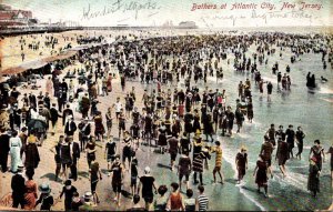 New Jersey Atlantic City Bathers On The Beach 1907